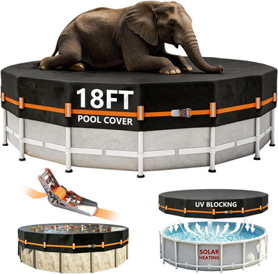 18FT round Pool Cover Durable 600D Solar Pool Covers for above Ground Pools | Po
