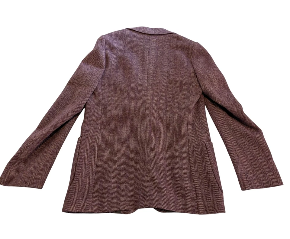 Dries Van Noten Men's Lavender Herringbone Tweed Jacket Size IT50 - Image 2 of 4