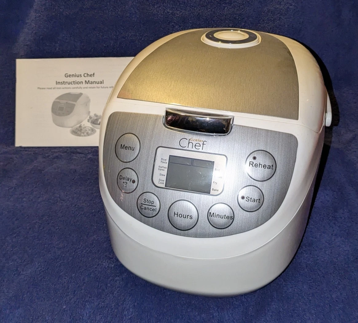 GENIUS CHEF MULTI COOKER 4 Quart Slow Crock Pot Rice Steamer