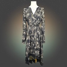 Simply Vera Wang Dark Academia Gothic High Low Midi Dress Medium Edgy Boho