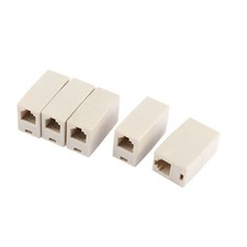 8P4C RJ11 Female to Female A Connector, Telephone Coupler, 5-Piece