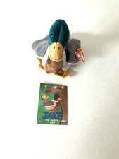 TY Beanie Babies Jake The Mallard Duck April 16, 1997 With Trading Card New