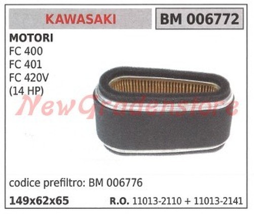 Luftfilter Kawasaki Motor Fc 400 401 420V (14 Hp) 006772 11013-2110 11013-214-image