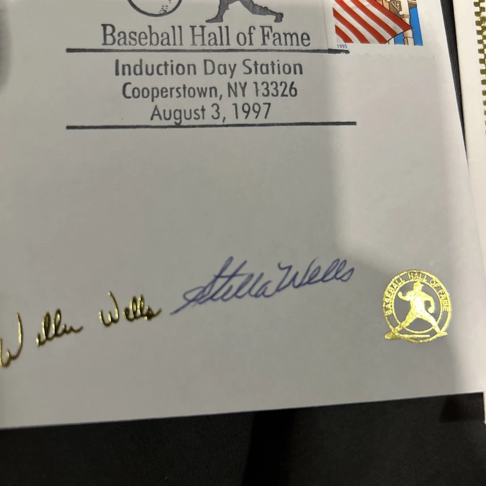 Willie Wells First Day Cover HOF COOPERSTOWN Induction Auto By Wife Negro League - Image 4 of 4
