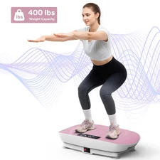 MERACH Vibration Plate Whole Body Workout Fitness Platform Exercise Machine Pink
