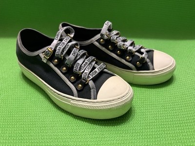 AUTHENTIC CHRISTIAN DIOR Walk N Dior Low Top Sneaker in Black/ White 36