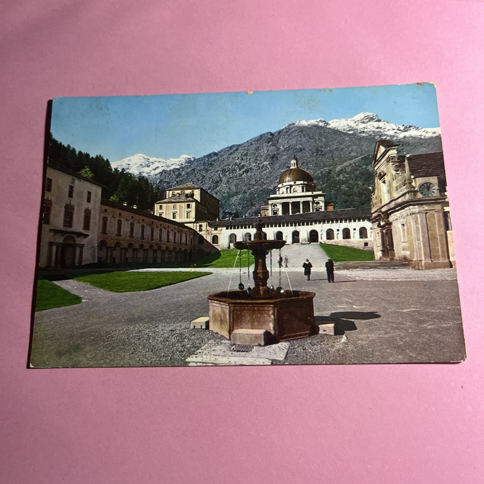 CARTOLINA A COLORI COLLEZIONE - SANTUARIO D'OROPA SECONDO PIAZZALE E IL BOURNEL