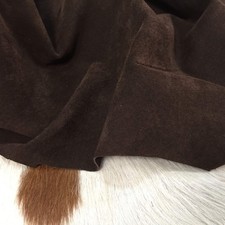 Avetco Espresso Brown Pig Suede Leather Velvet Touch 6  8 SF  1 or 2 Hides
