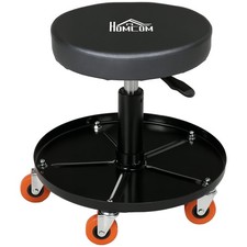HOMCOM Pneumatic Adjustable Mechanic Stool w/ Tool Tray, Wheels