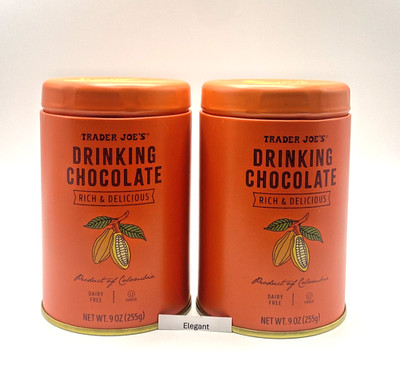 2 Packs Trader Joe's Dairy Free Drinking Chocolate 9 Oz Each LIMITED