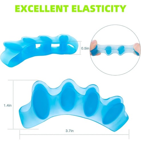 Toe Separator Bunion Corrector Silicone Straightener Orthopedic Spacer (Blue) - Picture 3 of 5