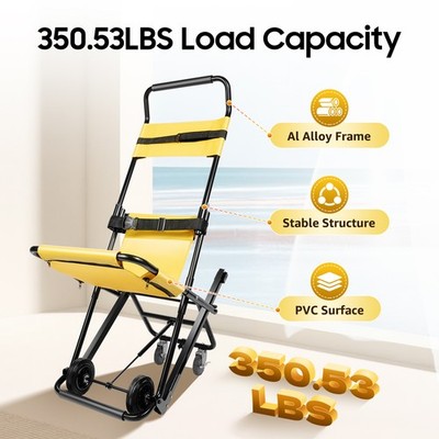 Manual Stair Transport Wheelchair Portable Down Stair Chair 158kg max. Load
