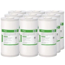9 Pack 10" x 4.5" Carbon Sediment Water Filter Replacement for Whole House FXHTC