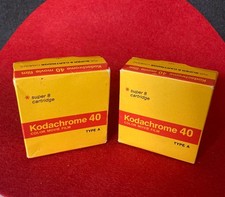 2 Kodachrome 40 Color Movie Film Type A Super 8 Cartridges 50 ft Sealed Expired
