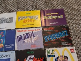 Lote 28 Nintendo NES Manual de instrucciones Folleto Contra Mario Battletoads WURM