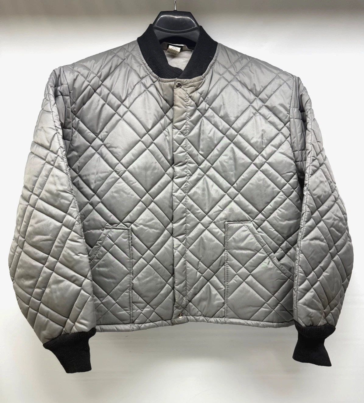 Vtg Penneys Towncraft Gray Quilted Base Layer Set Jacket & Pants Mens XL #2600