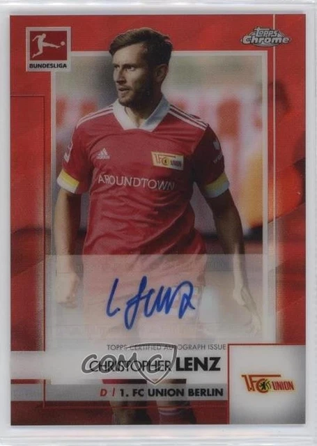 2020-21 Topps Chrome Bundesliga Red Refractor 5/10 Christopher Lenz Auto 0s3
