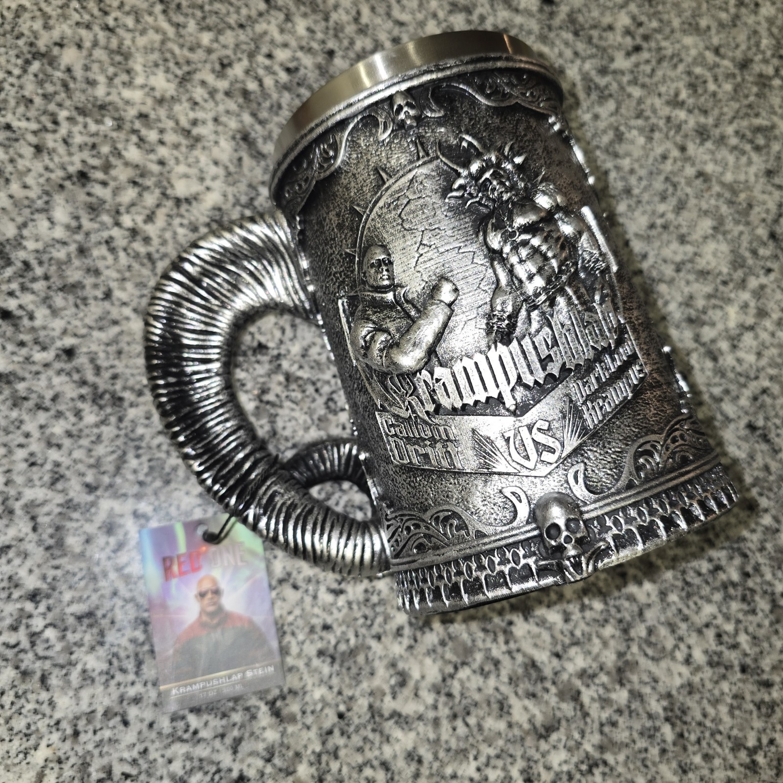 Red One Krampus Stein Mug 17oz Medieval Fantasy Renaissance Dwayne Johnson Rock