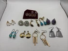 Vintage Fashion Costume Jewelry Earrings Lot Of 12 Assorted Earrings