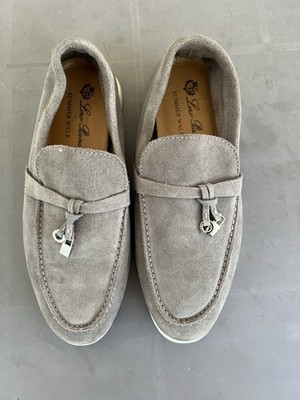 LORO PIANA MOKASSIN ''SUMMER WALK'' SCHUHE 40 BEIGE LEDER