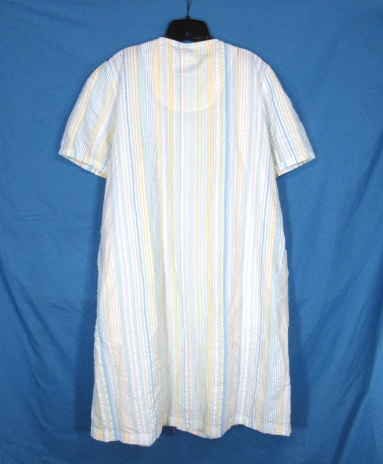 SIMPLY BASIC SLEEPWEAR Blue/Yellow SEERSUCKER Zip… - image 5