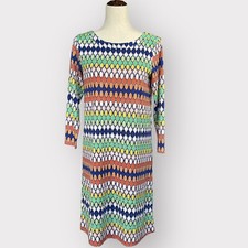 Signature Collection Shift Dress Women S Multicolor Geometric Print Stretch A07