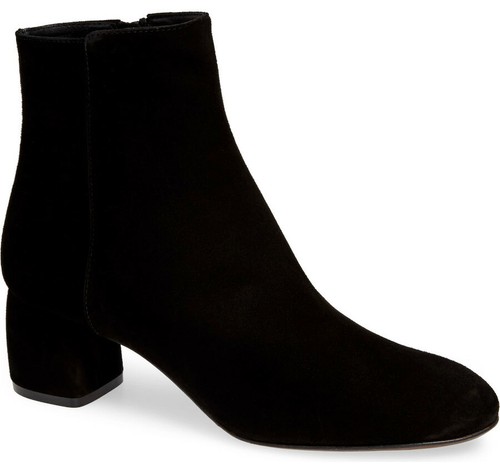 NEW AGL Block Heel Black Suede Ankle 