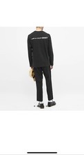 Comme Des Garcons Shirt Logo Long Sleeve T-Black Size Medium