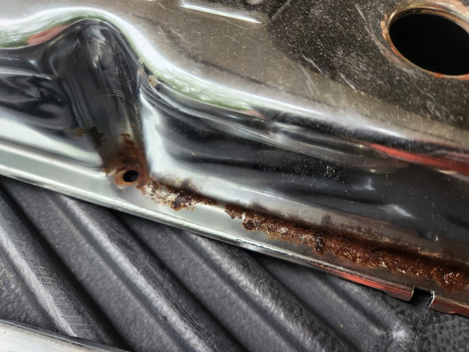 USED PAIR Moroso Valve Cover Covers Stamped Chromed fits Ford 302 351W 5.0L 5.8L - Image 3 of 4