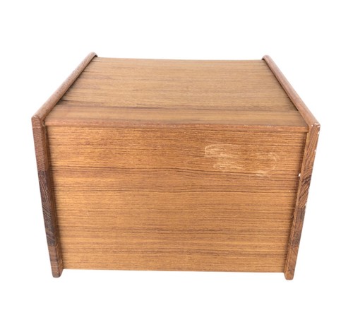 Vintage Teak-Tech Brand USA Wooden Roll Top Organizer Desk Storage - Picture 6 of 12