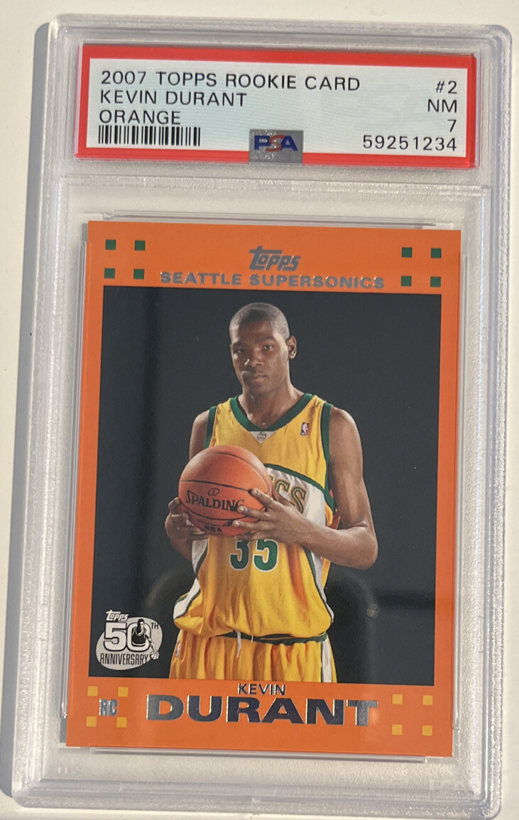 2007 Topps Kevin Durant Orange Rookie Card #2 Of 14 PSA 7 Near