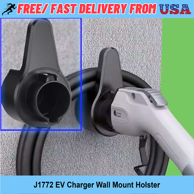 EV Charger Holder Wall Mount - J1772 Holder, EV Cable Organizer, Electric Car Charger Nozzle Holster For SAE J1772 Connectors