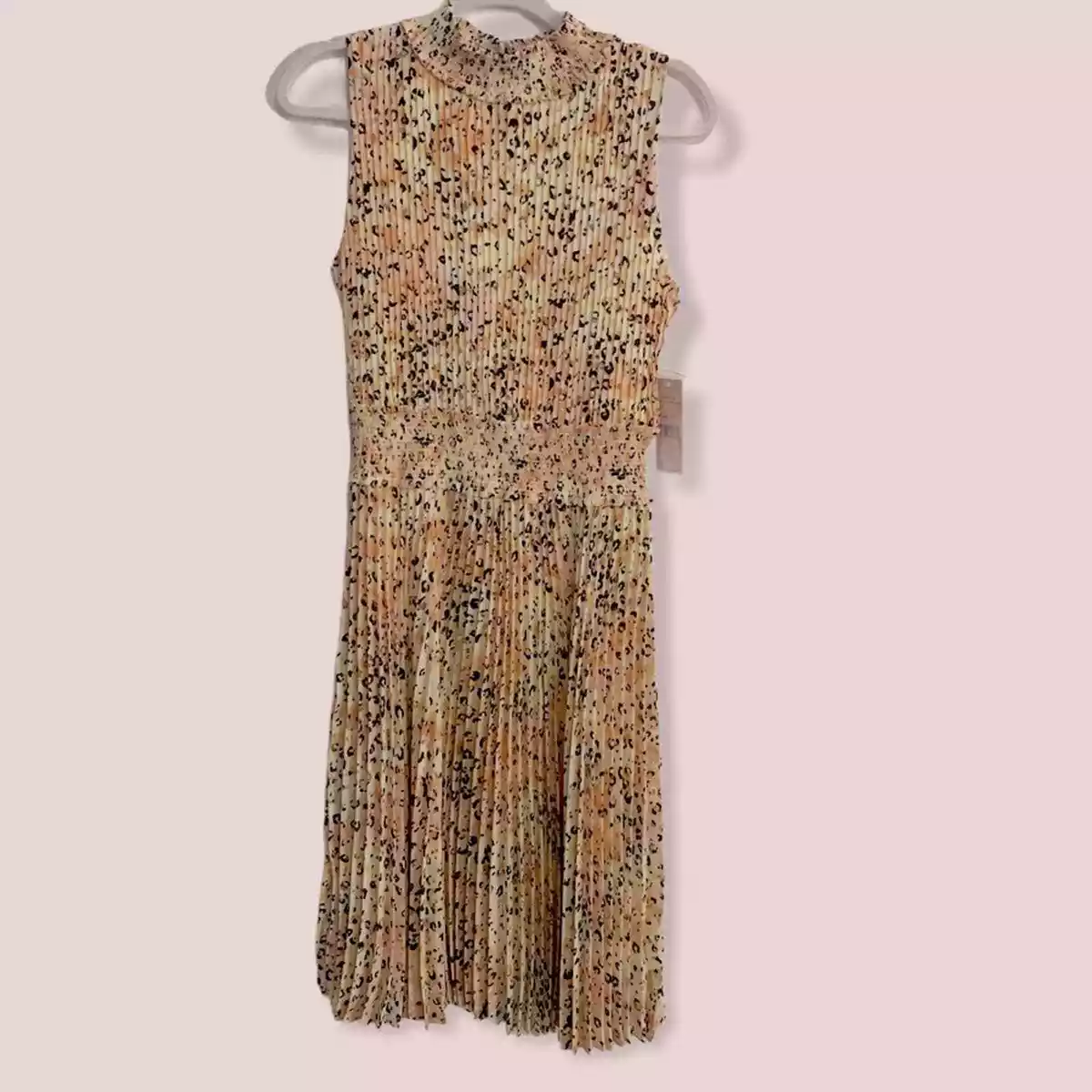 Animal print pleated dress hotsell