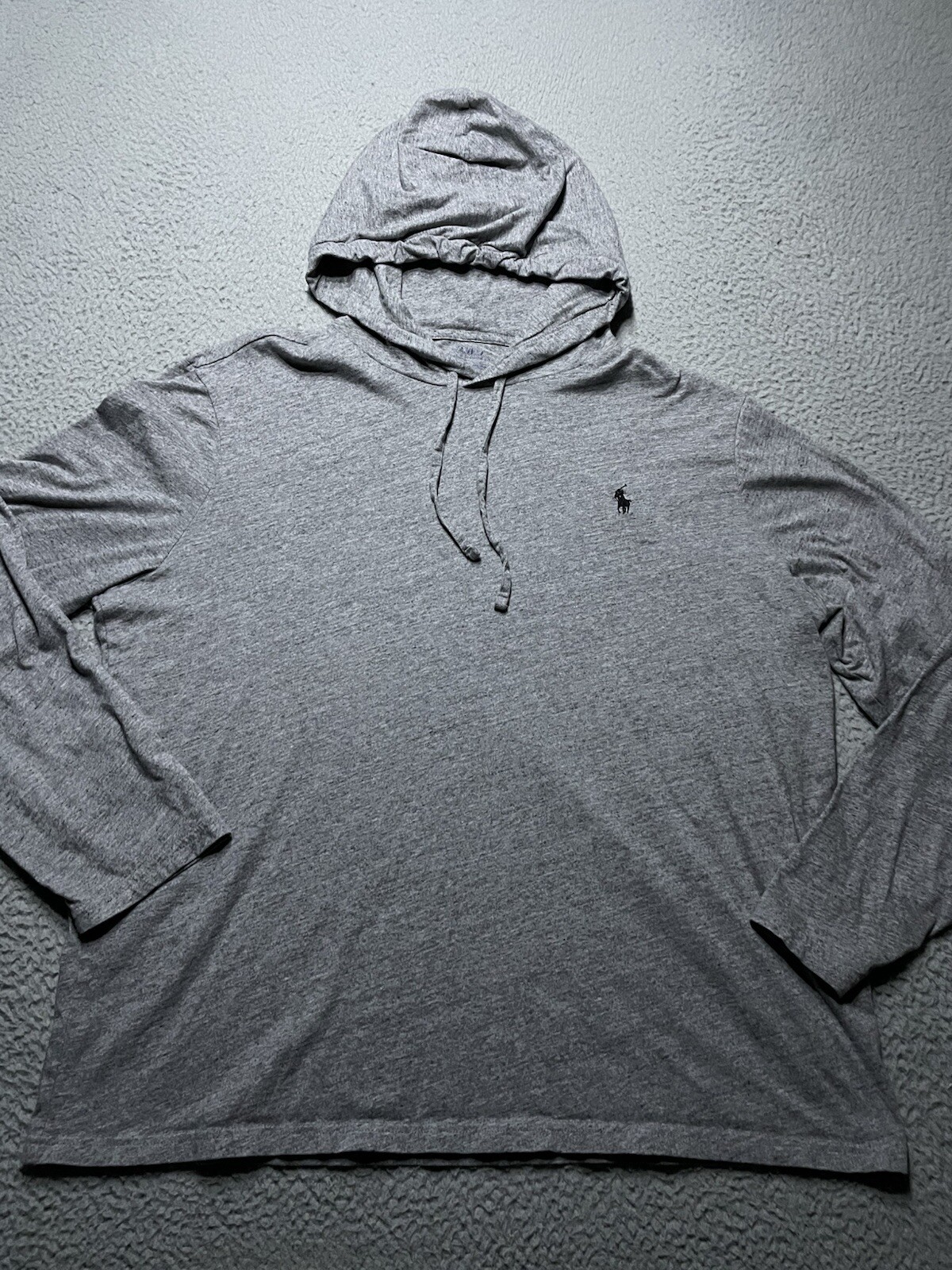 Polo Ralph Lauren con cappuccio uomo XL grigio pullover cotone pony maglione coulisse