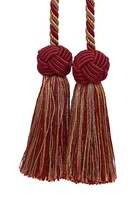 Vorhang Zugband, Stil # Bct , Farbe #8612 - Taupe Burgund Rot [ Set Mit 2]