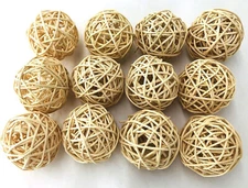 12pcs 1.18" NATURAL  Wicker Rattan Balls, Garden, Wedding, Decorative Crafts