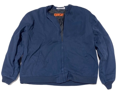 Soft Collar Insulated Jacket Solid Team Used Ribbed Red Kap Work Uniform Coat - Picture 8 of 11
