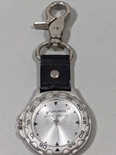 Gerber Scout Reservation Silver Tone Round Case Clip Key Ring Watch