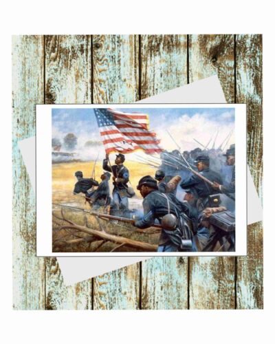Lot de 6 cartes Salutation Guerre Civile Buffalo Soldats Gettysburg 5" x 7" - Photo 1 sur 1