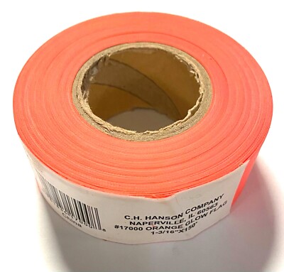 C.H. Hanson Orange Flagging Tape 1-3/16'' x 150' Hi-Vis Orange 17000 1 Roll