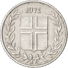 #450023 M&uuml;nze, Iceland, 10 Aurar, 1971, SS+, Aluminium, KM:10a