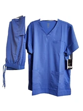 Men's Scrubs Shirt & Pants Set 3XL Blue Roth Wear Performance Stretch