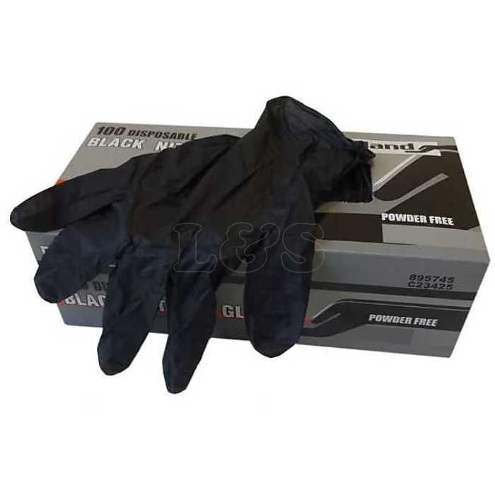 OnHand Nitrile Disposable Gloves Black Medium (100 Pack)