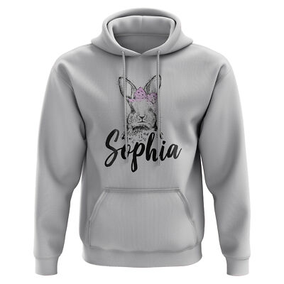 Kinder Personalisierter Hoodie Osterhase Mädchen Geschenke für Eier Mädchen Rosa