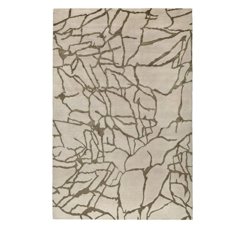 Alfombra de tracería acolchada alfombra de lana contemporánea 5x8, 6x9 pies para sala de estar Foto 2 de 4