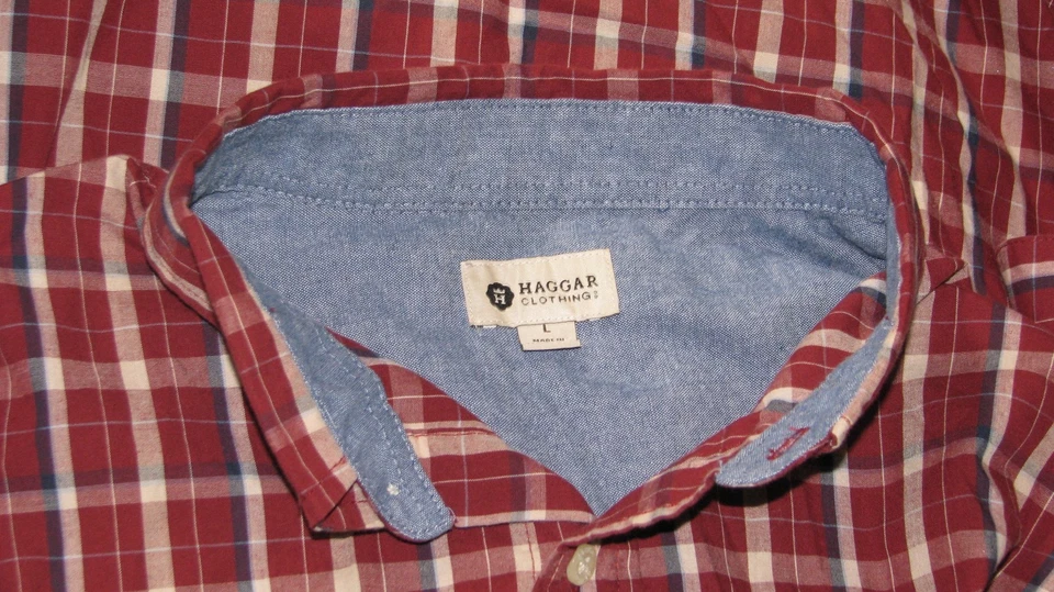 Haggar Clothing Men's Large Long Sleeve Plaid Dress Shirt - Image 4 of 4