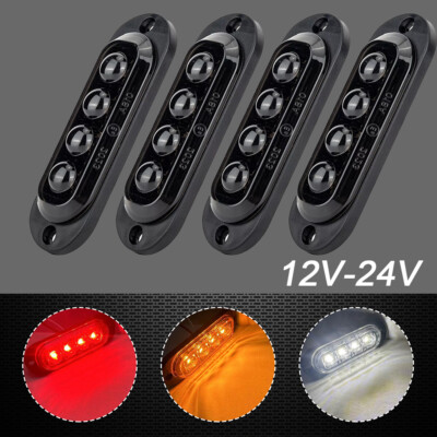 2-20pcs 4-Led Weiß Gelb Rot Seitenmarkierung Lichtposition Für Lkw Anhänger Van
