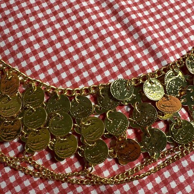 Belly Dance Hip Belt Gold Coins NWT Bohemian Gypsy Tribal  display picture 3