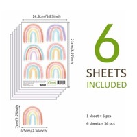 36 Aufkleber Regenbogen Diy Wandtattoo Pastell Sticker Tattoo