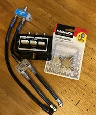 Coaxial Aux Selector #32072 metal mountable 3 channel coaxial Plus Splitters